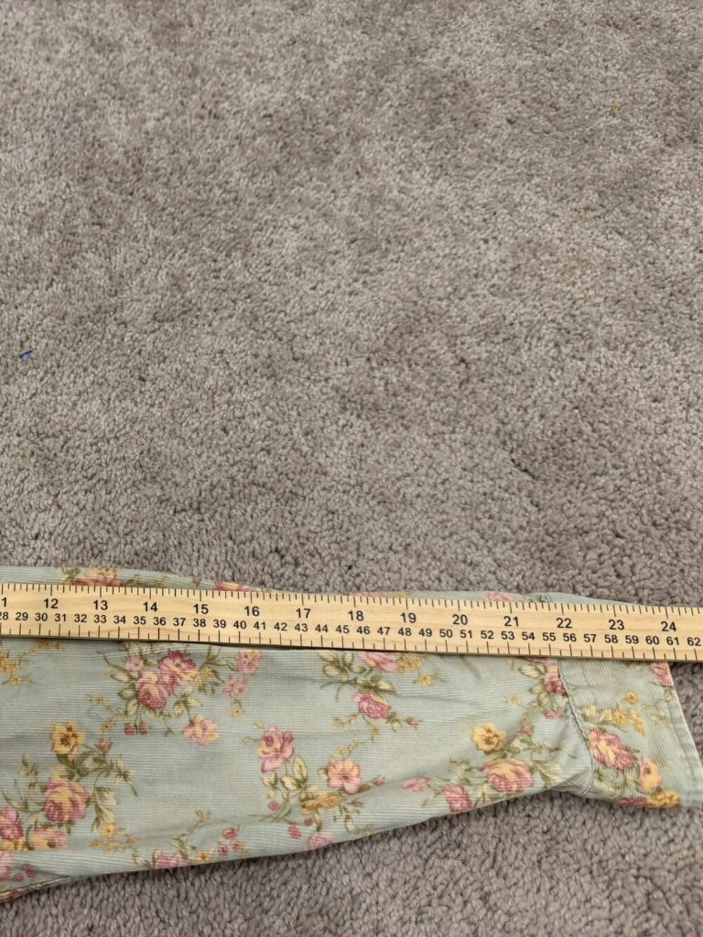 L.L. Bean Women's L Floral Corduroy Shirt Y2K 90s Cottagecore Prairie Roses - Picture 7 of 9